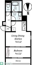 GRADUS勝田台II 1LDKの間取図画像