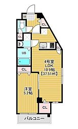 プリファード幕張 2階1LDKの間取り