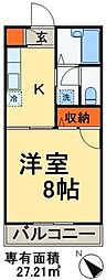 ソフィア本郷参番館 2階1Kの間取り