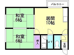 コーポ森下 2LDKの間取図画像