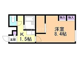 レオパレスリバティー 1Kの間取図画像
