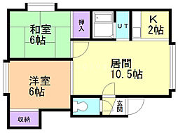 ボックス・A-2 2LDKの間取図画像