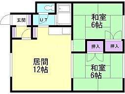 パレスコーポ 2LDKの間取図画像
