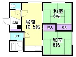 アスカハイム 2DKの間取図画像
