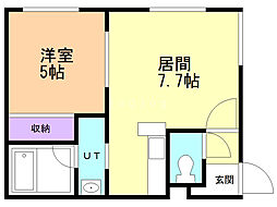 コーポ発寒南 1DKの間取図画像