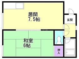 ハイツ寿 1DKの間取図画像