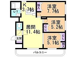 間取図画像 3LDK