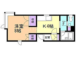 ウエストポート614 1Kの間取図画像