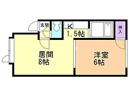 AC発寒弐番館 1LDKの間取図画像