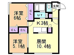 間取図画像 2LDK