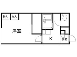 レオパレスグランヴィル琴似 1Kの間取図画像