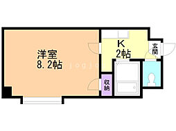 コア・24B 1Kの間取図画像