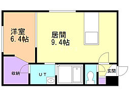 レブニーズザ・レジデンス二十四軒ファースト 1LDKの間取図画像