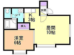 ピュア33 1LDKの間取図画像
