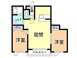 レラ・ホープ稲積公園 2LDKの間取図画像