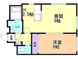 グランメゾン西町 1LDKの間取図画像