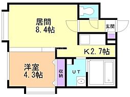 ルナ・レガーロ 1LDKの間取図画像