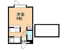 ロイヤルセブンB ワンルームの間取図画像