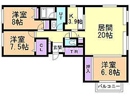 ベンデミア18 3LDKの間取図画像