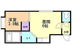 サザンクロス宮の沢 1DKの間取図画像