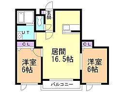 レラ・ホープ稲積公園 2LDKの間取図画像