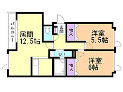 アルペンディア 2LDKの間取図画像