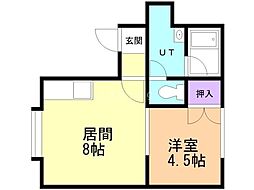 リナリア花川B 1LDKの間取図画像