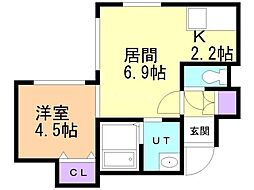 ラ・パールドビジュ 1LDKの間取図画像