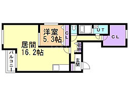 山の手パークハイツ 1LDKの間取図画像