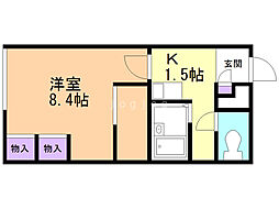 レオパレスアルジャン 1Kの間取図画像