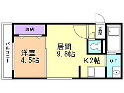 gardenterrace 1LDKの間取図画像