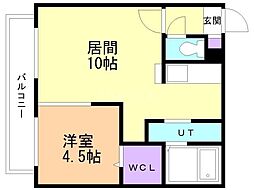 ソミューム発寒南 1LDKの間取図画像