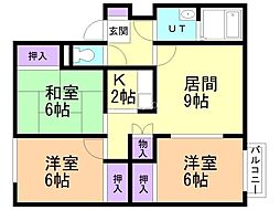 パークタウン西町B 3LDKの間取図画像