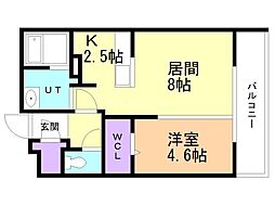ジュノール手稲 1LDKの間取図画像