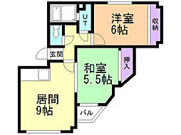 ハイツ2.1 2LDKの間取図画像