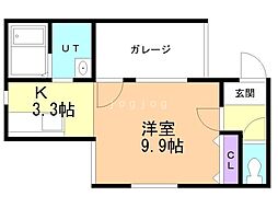 LivingwithMoto発寒3.3 1Kの間取図画像