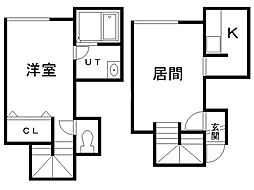 OKAP5 1LDKの間取図画像