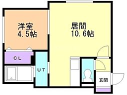 Alegria発寒南 1LDKの間取図画像