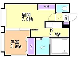 HARTLEY 1LDKの間取図画像