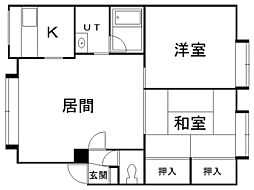 メゾン・ド・ルナB 2LDKの間取図画像
