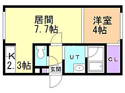 アレグリア琴似 2LDKの間取図画像