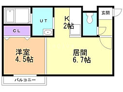 FELICITA 1LDKの間取図画像