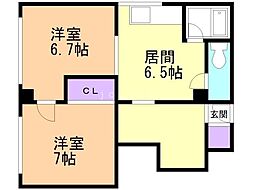 馬場コーポ 1DKの間取図画像