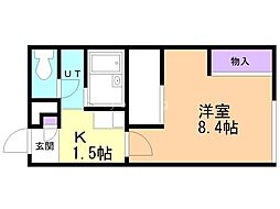 レオパレスグランヴィル琴似 1Kの間取図画像