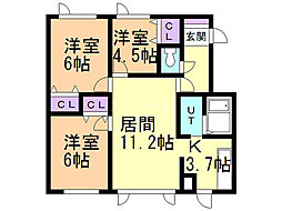 さんろくM 3LDKの間取図画像