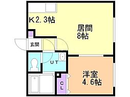 アメニティ手稲本町 1LDKの間取図画像