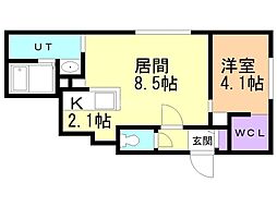 LiveaseHassamu 1LDKの間取図画像