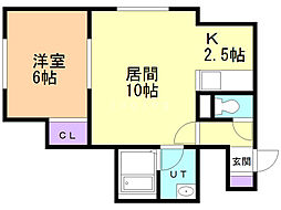 サンテラス星置9 1LDKの間取図画像