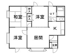 グーテハイム2 3LDKの間取図画像