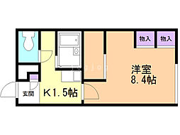 レオパレスモーリエ 1Kの間取図画像
